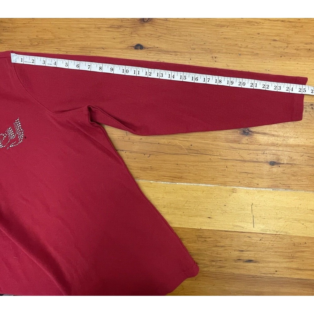 Harley Davidson Long Sleeve Turtleneck Red Womens 1X Bling Rhinestones - Picture 7 of 12